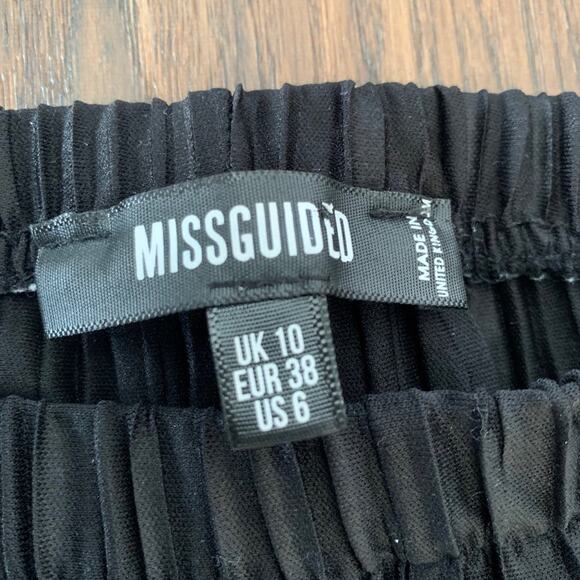 Misguided Black Slacks Flare Wide Leg Dress Pants Womans US 6 / UK 10 Made in UK - Picture 3 of 4